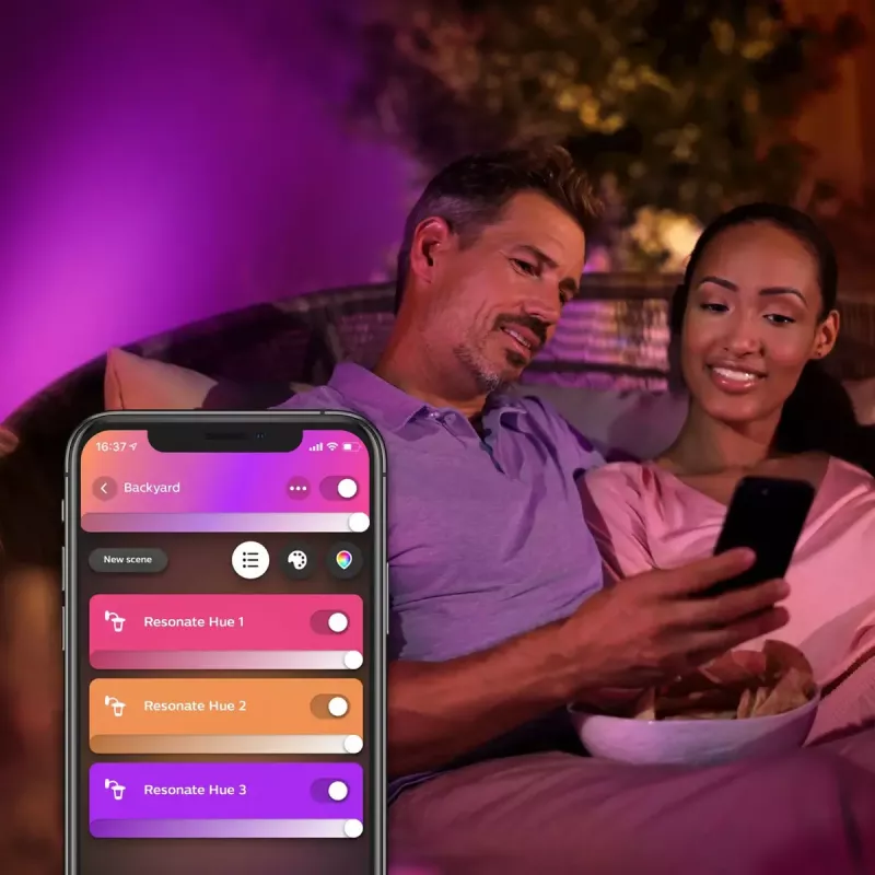 Āra sienas apgaismojums Philips Hue balta and colour ambience Resonate