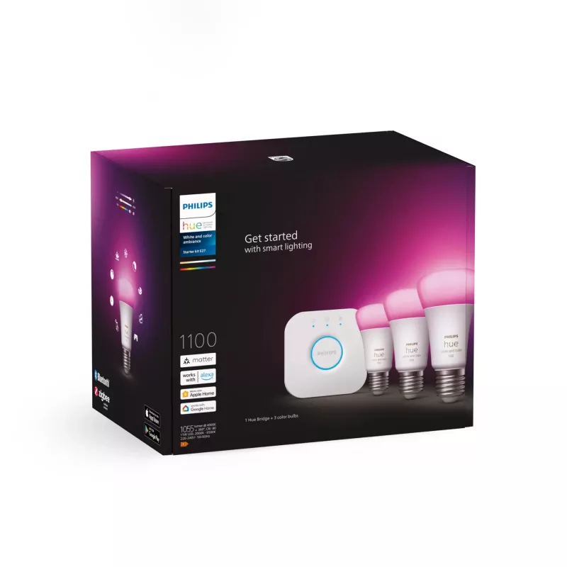 Viedā apgaismojuma komplekts Philips Hue balta and colour ambience Starter kit E27 Bluetooth Zigbee