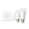 Philips Hue balta ambience starter kit: 2 E27 smart bulbs (1100) + dimmer switch