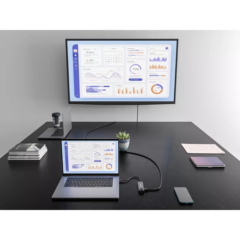 Equip USB-C 5-in-1 daudzfunkciju adapteris, HDMI, Gigabit LAN, USB 3.2 GEN1, 100 W USB PD