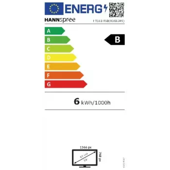 Hannspree HT161HNB datora monitors 39,6 cm (15,6 collu) 1366 x 768 pikseļi HD LED skārienekrāns Galda virsmas Melns