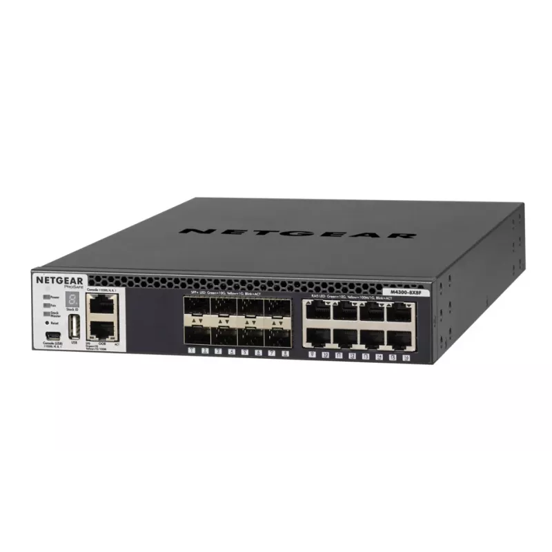 NETGEAR M4300-8X8F pārvaldāms L3 10G Ethernet (100/1000/10000) 1U melns