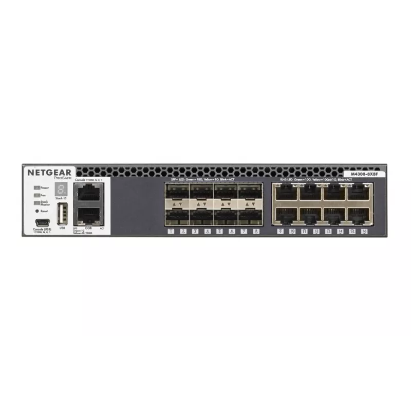 NETGEAR M4300-8X8F pārvaldāms L3 10G Ethernet (100/1000/10000) 1U melns