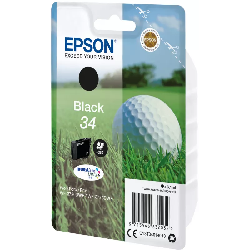 Epson Golf ball Singlepack Melns 34 DURABrite Ultra Ink