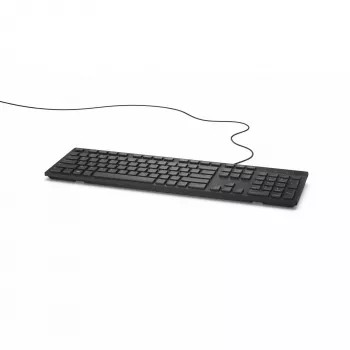 DELL vadu tastatūra - KB216 - vācu (QWERTZ) - melna, pilna izmēra (100%), vadu, USB, QWERTZ, melna