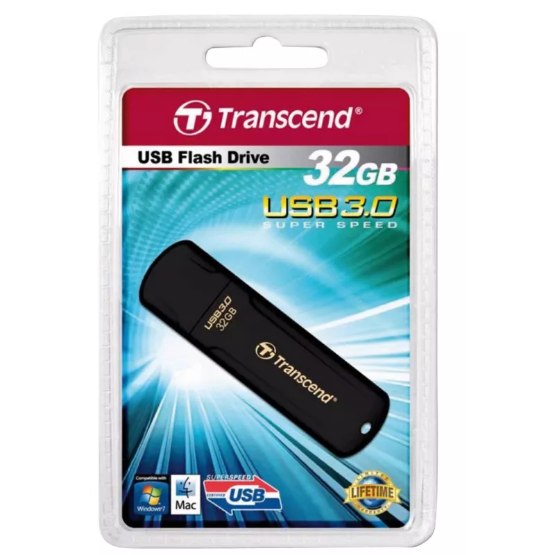 TRANSCEND Jetflash 700 - 32GB USB zibatmiņa - USB 3.0 - Melna