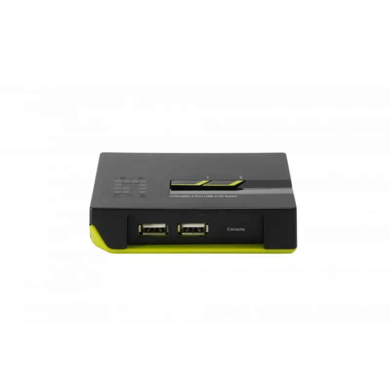 LevelOne 2 pieslēgvietu USB VGA KVM slēdzis, 2048 x 1536 pikseļi, melns, zaļš