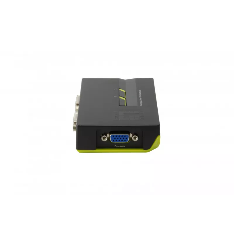 LevelOne 2 pieslēgvietu USB VGA KVM slēdzis, 2048 x 1536 pikseļi, melns, zaļš