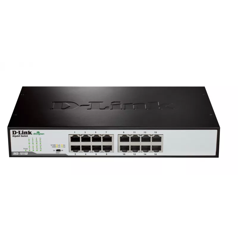 D-Link DGS-1016D/E tīkla slēdzis Nepārvaldīts Melns, Metālisks