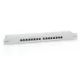 Equip 16 portu Cat.6 ekranēts sadales panelis, gaiši pelēks, RJ-45, zelts, Cat6, stiprināšana statīvā, 1U, pelēks