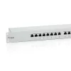 Equip 16 portu Cat.6 ekranēts sadales panelis, gaiši pelēks, RJ-45, zelts, Cat6, stiprināšana statīvā, 1U, pelēks