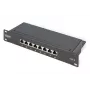 DIGITUS Patch panel CAT6 8-portu ekranēts melns 10 collu