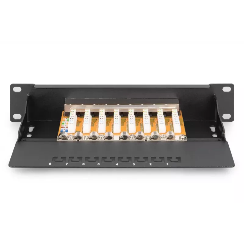 DIGITUS Patch panel CAT6 8-portu ekranēts melns 10 collu