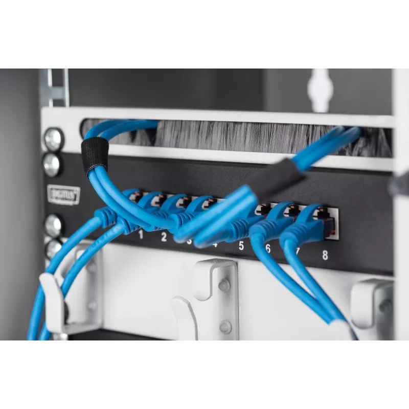 DIGITUS Patch panel CAT6 8-portu ekranēts melns 10 collu