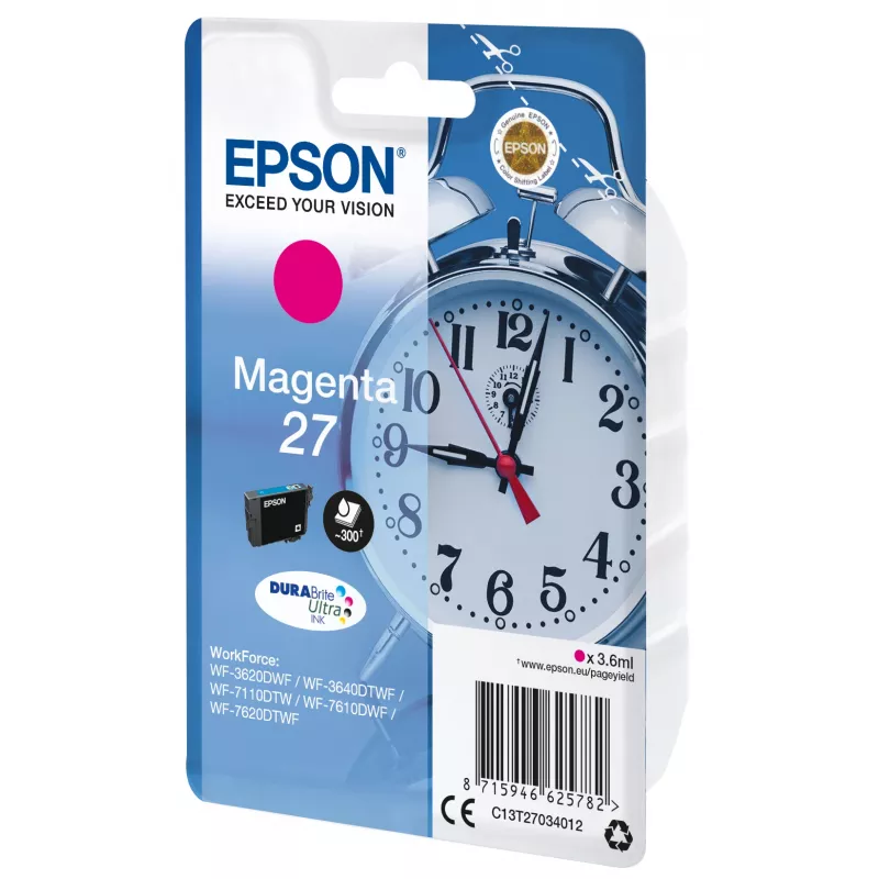 Epson modinātājpulkstenis Singlepack fuksīna 27 DURABrite Ultra tinte