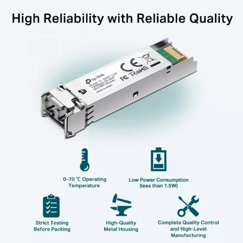 TP-Link SFP 1000BASE-SX LC MiniGBIC Mm, optiskais šķiedras, 1250 Mbit/s, mini-GBIC/SFP, LC (UPC), 50/125,62.5/125 µm, 550 m