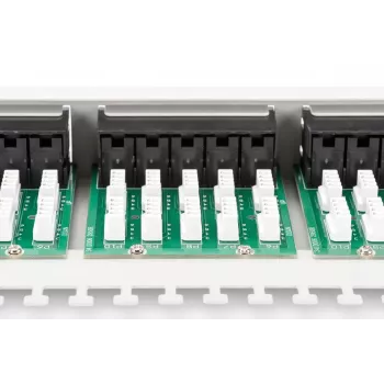 DIGITUS CAT 3 ISDN Patch Panel, neekranēts 50 portu RJ45, 8P4C, LSA, 1U, montāža statīvā, pelēka krāsa RAL 7035