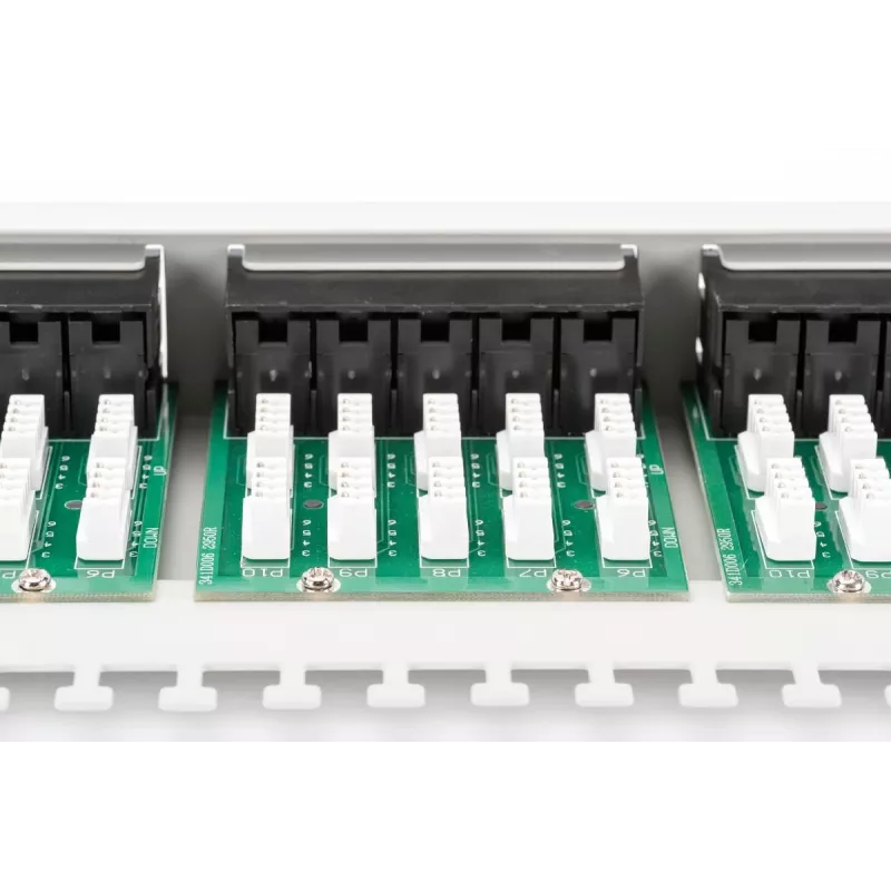 DIGITUS CAT 3 ISDN Patch Panel, neekranēts 50 portu RJ45, 8P4C, LSA, 1U, montāža statīvā, pelēka krāsa RAL 7035