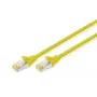 DIGITUS komutācijas kabelis - CAT6a - S/FTP - Snagless - Cu - 50cm - dzeltens