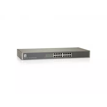 LevelOne 16 portu Fast Ethernet slēdzis, nevadāms, Fast Ethernet (10/100), pilnais duplekss, uzstādīšana plauktā