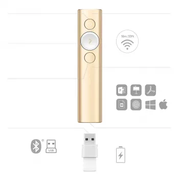 LOGITECH Spotlight prezentācijas tālvadības pults - zelta