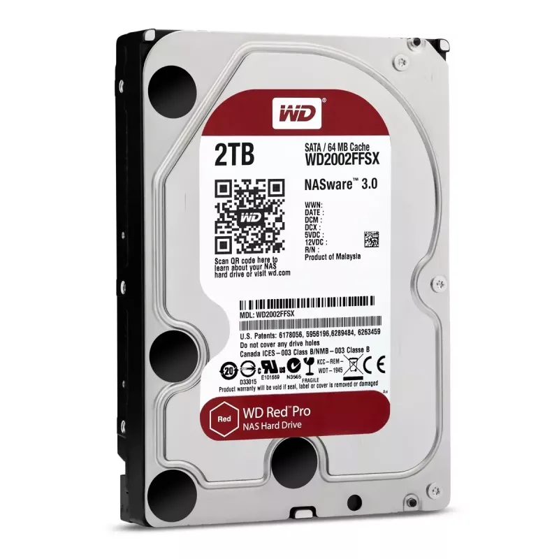 WESTERN DIGITAL cietais disks - Wd Red Pro WD2002FFSX - 2TB - SATA 6Gb/s - 3.5in - 7200rpm - 64MB buferis
