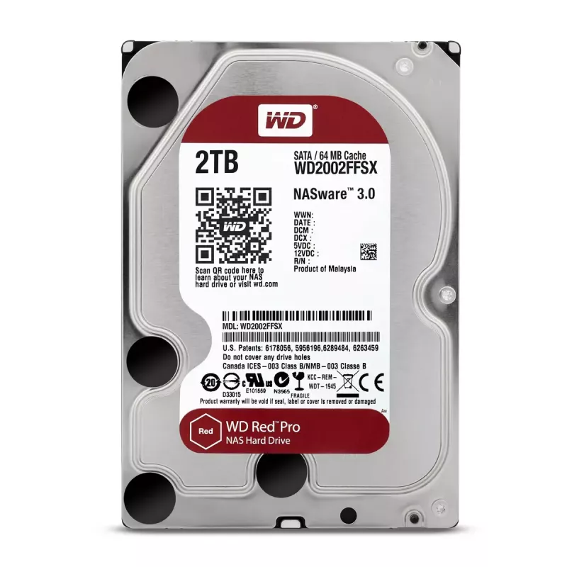 WESTERN DIGITAL cietais disks - Wd Red Pro WD2002FFSX - 2TB - SATA 6Gb/s - 3.5in - 7200rpm - 64MB buferis