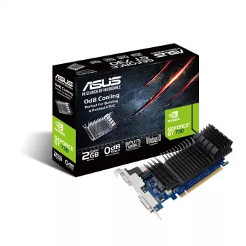 Videokarte ASUS GeForce GT 730, 2 GB GDDR5, 64 bitu, PCIe 2.0, pasīvā dzesēšana