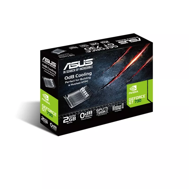 Videokarte ASUS GeForce GT 730, 2 GB GDDR5, 64 bitu, PCIe 2.0, pasīvā dzesēšana