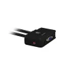 LevelOne 2-portu USB VGA kabeļa KVM slēdzis, audio atbalsts, 2048 x 1536 pikseļi, melns