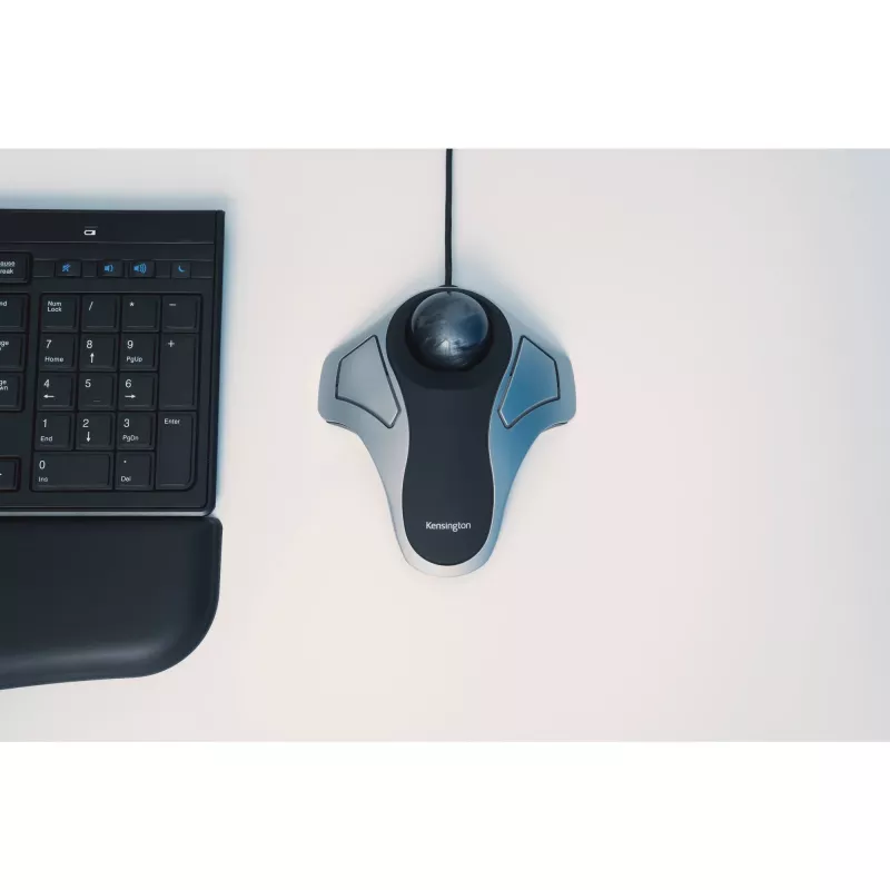 Kensington Orbit Optical Trackball, piemērota abām rokām, optiskais, USB Type-A, sudraba