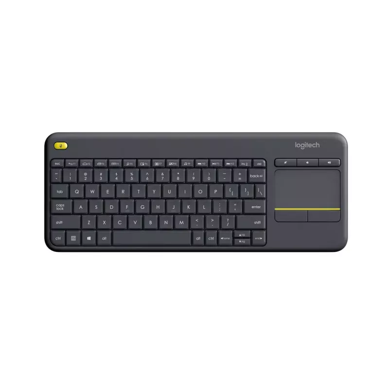 LOGITECH Wireless Touch Keyboard K400 Plus - Melns - Qwerty Holandiešu
