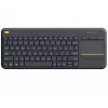 LOGITECH Wireless Touch Keyboard K400 Plus - Melns - Qwerty Holandiešu