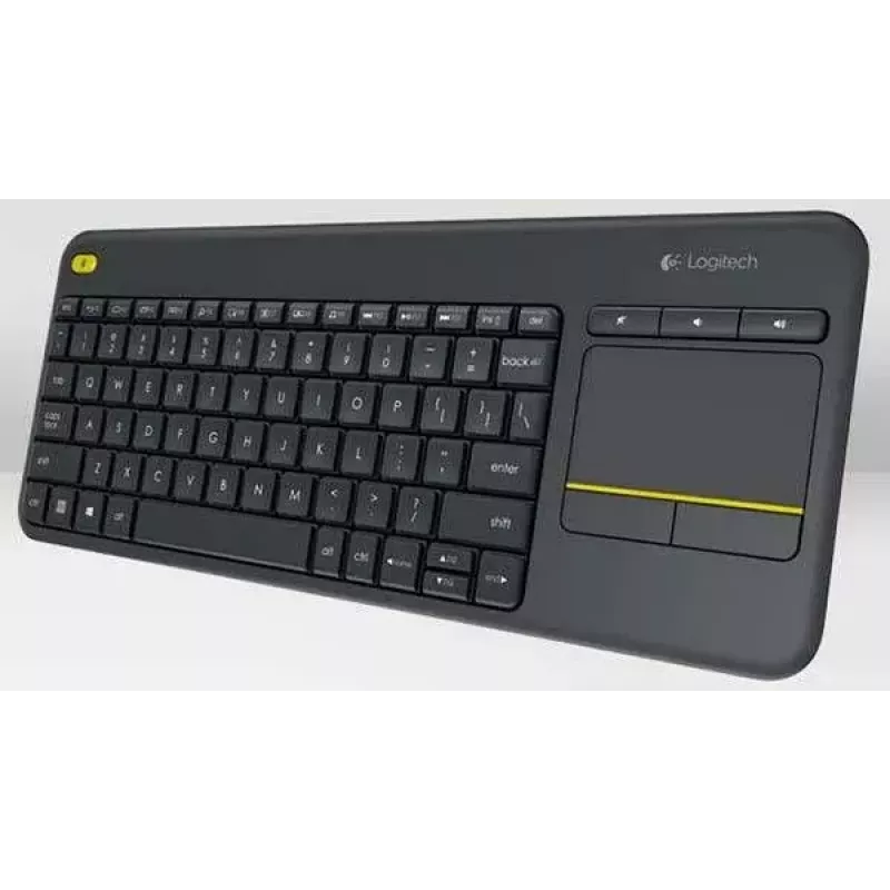 LOGITECH Wireless Touch Keyboard K400 Plus - Melns - Qwerty Holandiešu