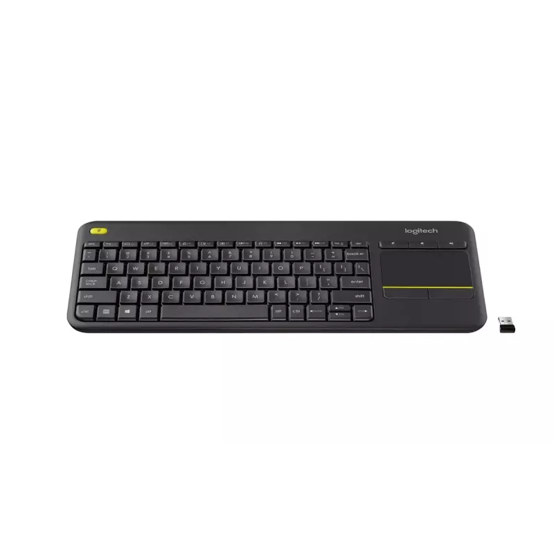 LOGITECH Wireless Touch Keyboard K400 Plus - Melns - Qwerty Holandiešu