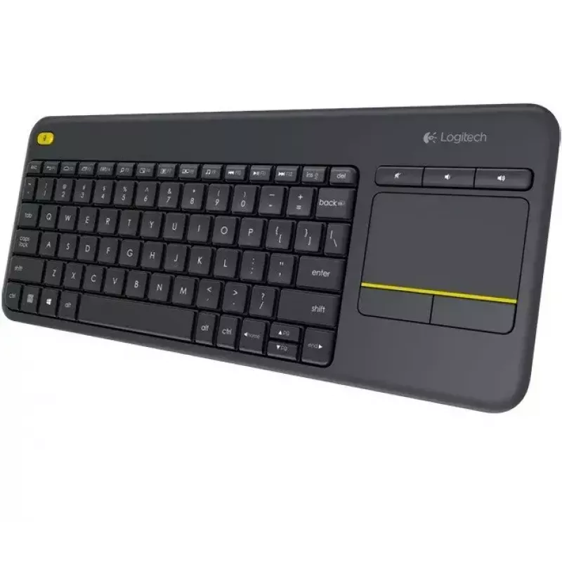 LOGITECH Wireless Touch Keyboard K400 Plus - Melns - Qwerty Holandiešu