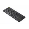 LOGITECH Wireless Touch Keyboard K400 Plus - Melns - Qwerty Holandiešu