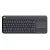 LOGITECH Wireless Touch Keyboard K400 Plus - Melns - Qwerty Holandiešu