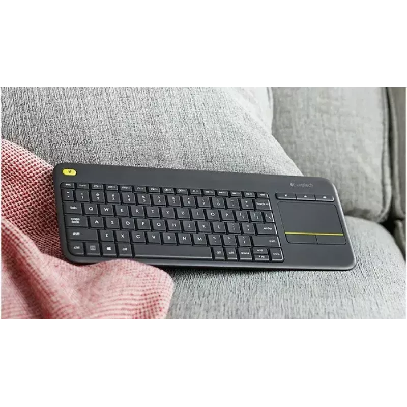LOGITECH Wireless Touch Keyboard K400 Plus - Melns - Qwerty Holandiešu