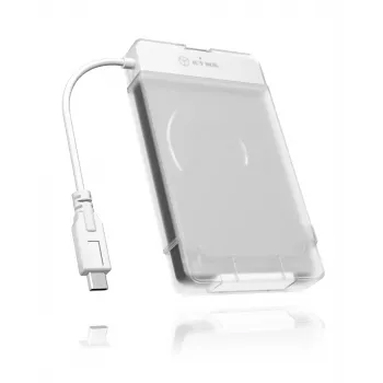 ICY BOX IB-AC703-C HDD/SSD korpuss, caurspīdīgs, balts, 2.5 collas