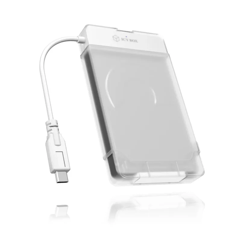 ICY BOX IB-AC703-C HDD/SSD korpuss, caurspīdīgs, balts, 2.5 collas