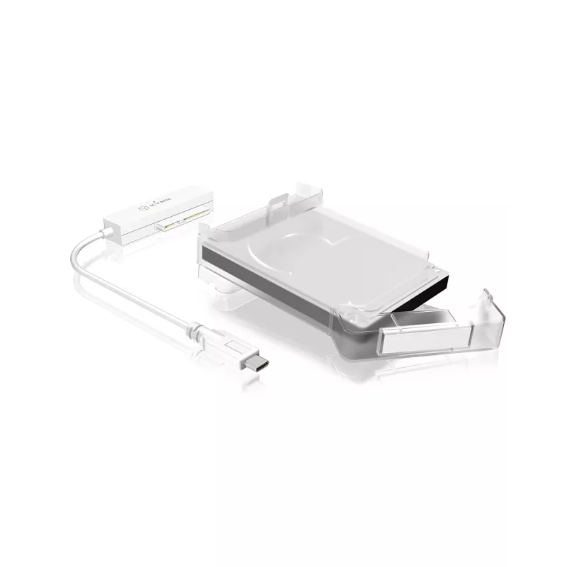 ICY BOX IB-AC703-C HDD/SSD korpuss, caurspīdīgs, balts, 2.5 collas