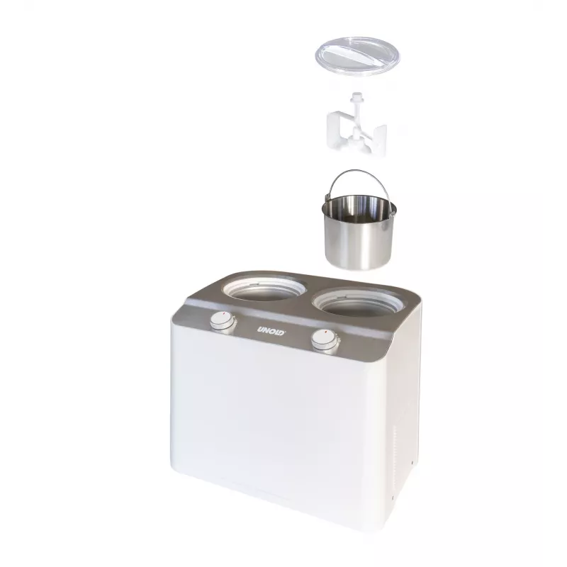 Unold Doppio kompresora saldējuma aparāts 2,4 L 250 W Satīna tērauds, Balts