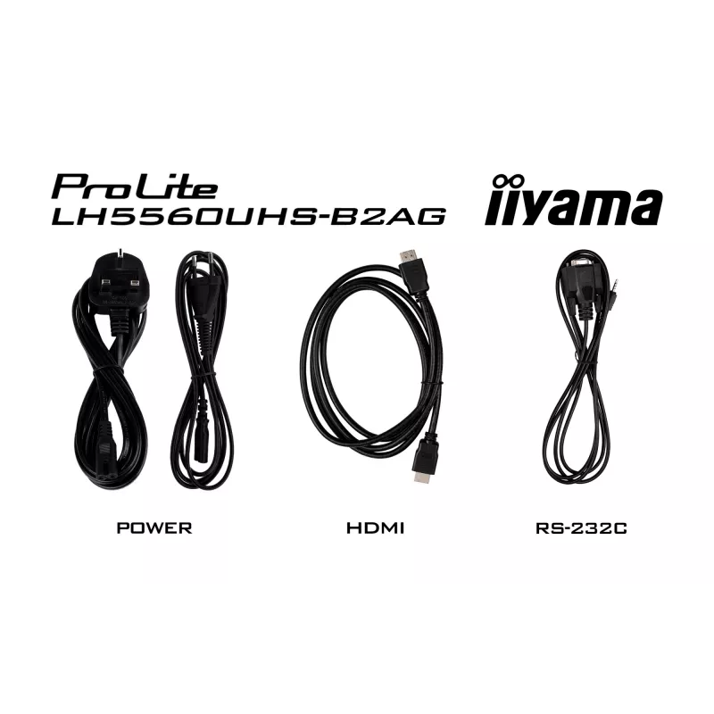 iiyama LH5560UHS-B2AG Signage displejs Digitālā A-tāfele 138.7 cm (54.6 collas) LED Wi-Fi 500 cd/m² 4K Ultra HD Melns Iebūvēts procesors Android 11 24/7