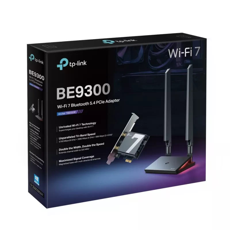 TP-Link Archer BE9300 Wi-Fi 7 Bluetooth 5.4 PCIe adapteris