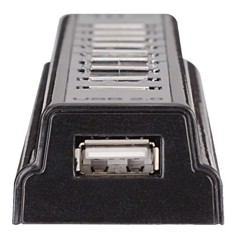 Manhattan USB-A 10 portu galda centrāle, 10x USB-A porti, 480 Mbps (USB 2.0), barošana caur USB vai ārēju barošanas avotu (nav iekļauts) lielākai pievienoto ierīču jaudai