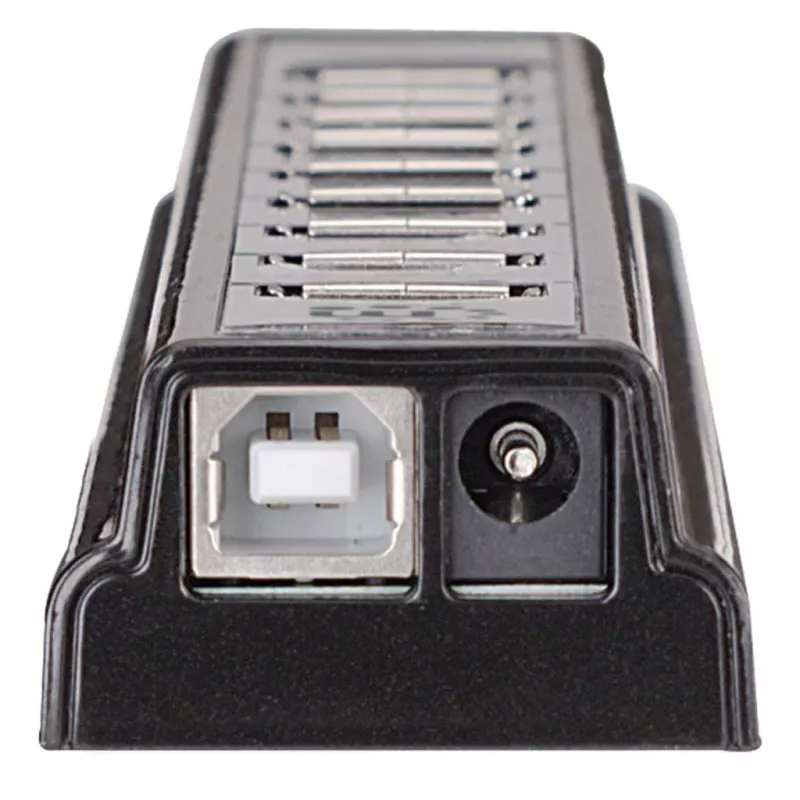 Manhattan USB-A 10 portu galda centrāle, 10x USB-A porti, 480 Mbps (USB 2.0), barošana caur USB vai ārēju barošanas avotu (nav iekļauts) lielākai pievienoto ierīču jaudai