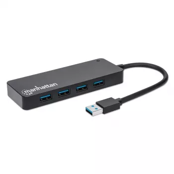 Manhattan USB-A 4 portu centrmezgls, 4x USB-A porti, 5 Gbps (USB 3.2 Gen1, pazīstams arī kā USB 3.0), barošana caur USB (nav nepieciešams ārējs barošanas avots), ekvivalents ST4300PBU3 & ST4300MINU3B