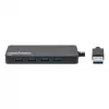 Manhattan USB-A 4 portu centrmezgls, 4x USB-A porti, 5 Gbps (USB 3.2 Gen1, pazīstams arī kā USB 3.0), barošana caur USB (nav nepieciešams ārējs barošanas avots), ekvivalents ST4300PBU3 & ST4300MINU3B