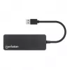 Manhattan USB-A 4 portu centrmezgls, 4x USB-A porti, 5 Gbps (USB 3.2 Gen1, pazīstams arī kā USB 3.0), barošana caur USB (nav nepieciešams ārējs barošanas avots), ekvivalents ST4300PBU3 & ST4300MINU3B